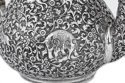 Lot 118 - A late 19th century Anglo – Indian silver coffee pot, Cutch, Bhuj, circa 1870 by Oomersi Mawji (active 1860-90)
