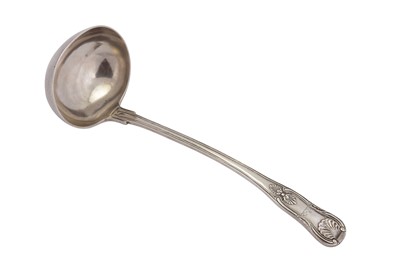 Lot 300 - A mid-19th century Indian colonial silver milk ladle, Madras circa 1840 by Jonas Gregory