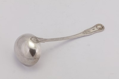 Lot 300 - A mid-19th century Indian colonial silver milk ladle, Madras circa 1840 by Jonas Gregory