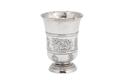 Lot 240 - A Louis XVI late 18th century French provincial silver beaker, Orleans 1787 by Louis Sionnest (1743-1811)
