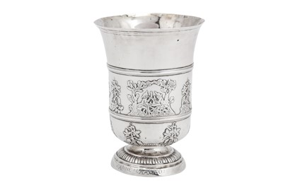 Lot 240 - A Louis XVI late 18th century French provincial silver beaker, Orleans 1787 by Louis Sionnest (1743-1811)