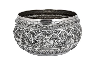 Lot 144 - An early 20th century Burmese unmarked silver bowl, Rangoon circa 1910