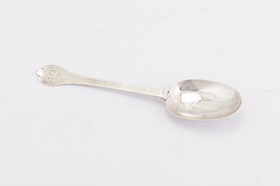 Lot 318 - A William & Mary sterling silver trefid spoon, London 1689 by James Lapley