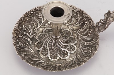 Lot 231 - A late 19th century Ottoman Turkish 900 standard silver chamberstick, with Tughra of Sultan Abdul Hamid II (1876-1909)