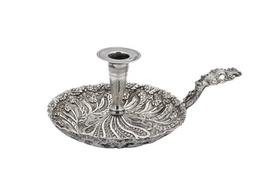 Lot 217 - A late 19th century Ottoman Turkish 900 standard silver chamberstick, with Tughra of Sultan Abdul Hamid II (1876-1909)