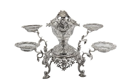 Lot 449 - A George III sterling silver epergne, London 1762 by Charles Frederick Kandler (this mark registered 24th June 1758)