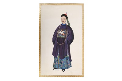 Lot 282 - A CHINESE ALBUM OF SEVEN GOUACHE PAINTINGS ON PITH PAPER.