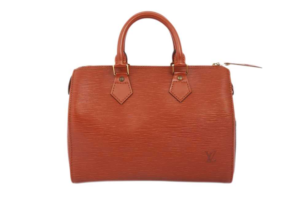Sold at Auction: Louis Vuitton, LOUIS VUITTON 'SPEEDY 25' TAN EPI LEATHER  HANDBAG