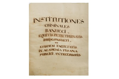 Lot 347 - Law Manuscript.- Ranucci (Pietro)