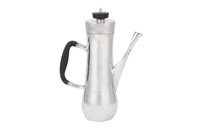 Lot 405 - An Elizabeth II modernist sterling silver coffee pot, London 1974 by Graham Watling