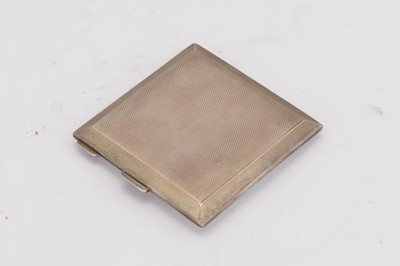 Lot 51 - A George VI sterling silver and guilloche enamel compact, Birmingham 1951 by Henry Clifford Davis