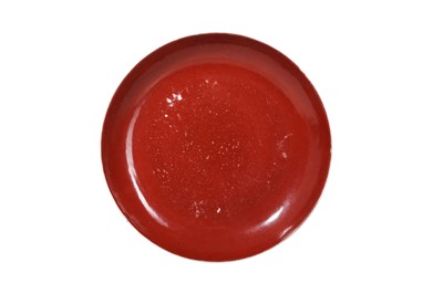 Lot 123 - A CHINESE COPPER-RED ENAMELLED DISH.
