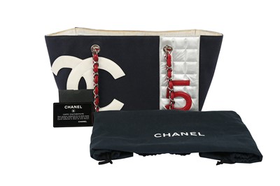 Lot 1327 - Chanel Navy No. 5 Logo Tote