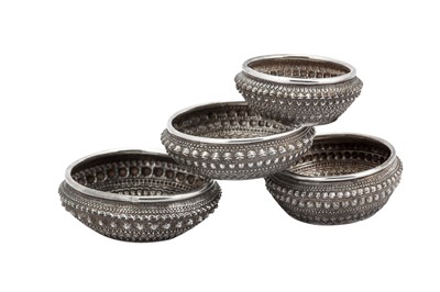 Lot 151 - A graduated set of four Thai silver bowls, circa 1980