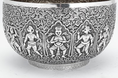 Lot 187 - A large documentary late 19th century Anglo – Indian unmarked silver bowl, Poona circa 1880