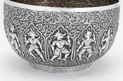 Lot 187 - A large documentary late 19th century Anglo – Indian unmarked silver bowl, Poona circa 1880