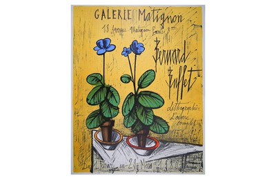 Lot 491 - Buffet (Bernard) Primevères bleues. Galerie Matignon 1980