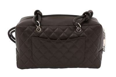 CHANEL Cambon Ligne Bowler Bag in Quilted Brown Leather 2004
