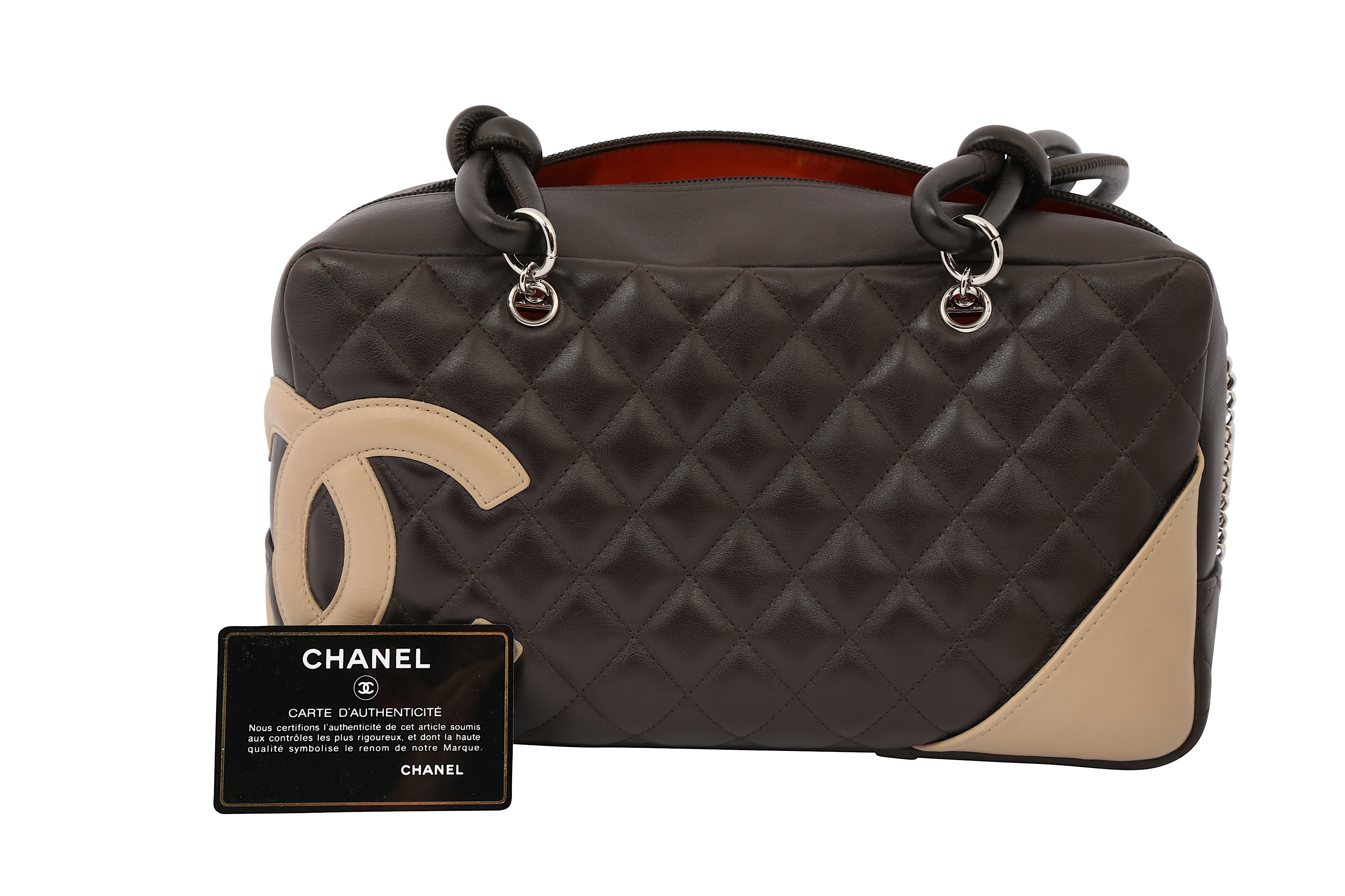 At Auction: Chanel Black Quilted Lambskin Cambon Ligne Bowler Bag