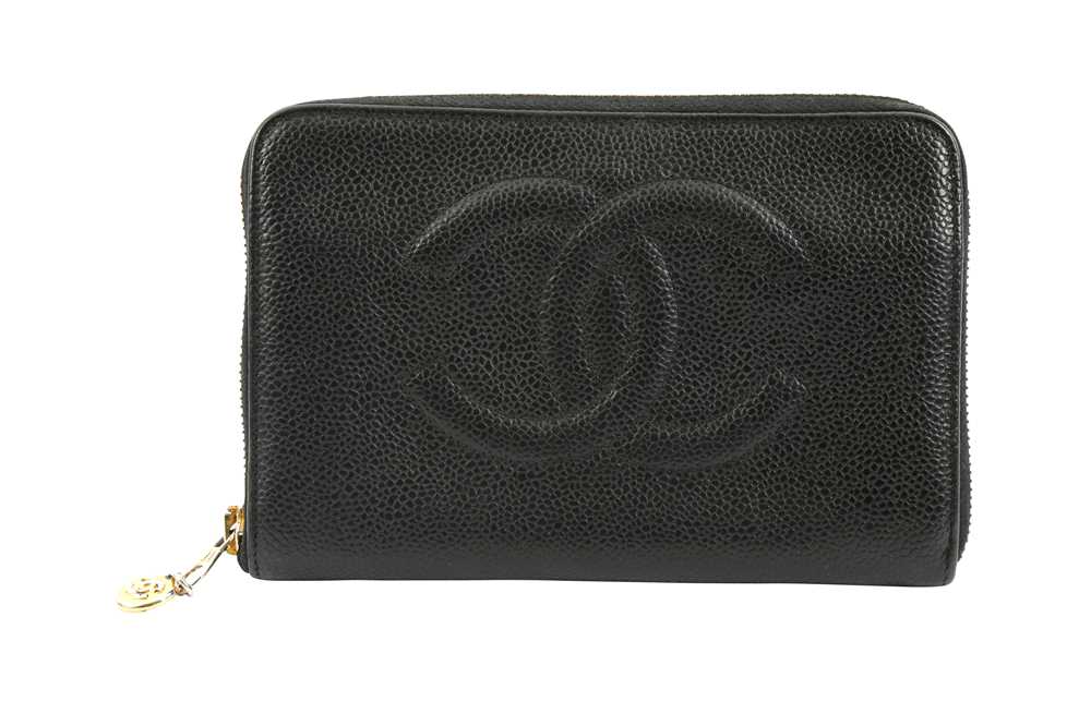 chanel wallet zip around leather