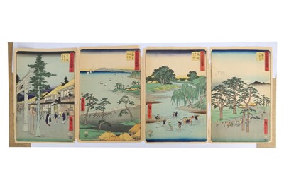 Lot 792 - FOUR WOODBLOCK PRINTS BY HIROSHIGE.