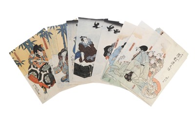 Lot 796 - A GROUP OF WOODBLOCK TRIPTYCHS.