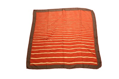 Lot 257 - Hermes Rust Stripe Silk Scarf