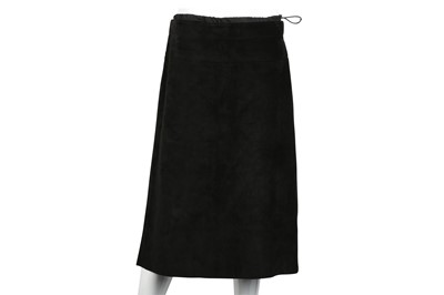 Lot 261 - Prada Black Suede Skirt