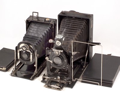 Lot 640 - An Uncommon Ernemann Heag XV & a SOM Folding Plate Camera