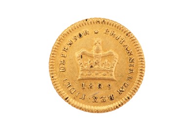 Lot 77 - Third-Guinea, George III 1802, first laureate head right, R; crown with date below