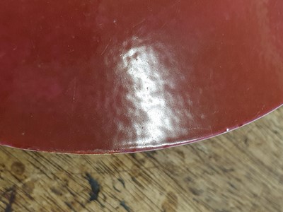 Lot 76 - A SET OF FOUR COPPER RED-GLAZED DISHES.