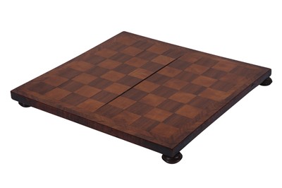 Lot 106 - AN EARLY 19TH CENTURY MAHOGANY AND ROSEWOOD PARQUETRY CHESS BOARD