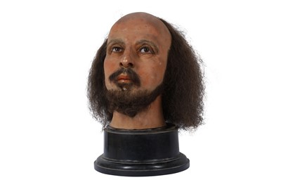 Lot 57 - AN EARLY 20TH CENTURY WAX HEAD OF WILLIAM SHAKESPEARE