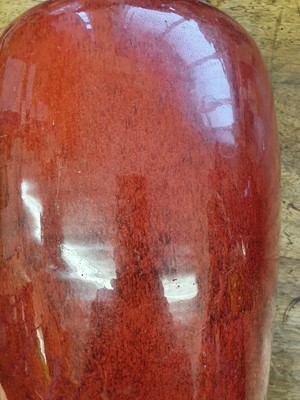 Lot 144 - A LARGE CHINESE COPPER RED-GLAZE VASE.