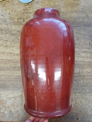 Lot 144 - A LARGE CHINESE COPPER RED-GLAZE VASE.