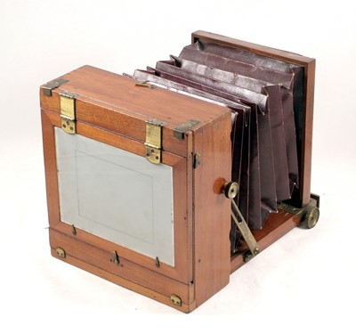 Lot 555 - Pair of Early Un-Named Half Plate Cameras with Hand-cut Dovetails