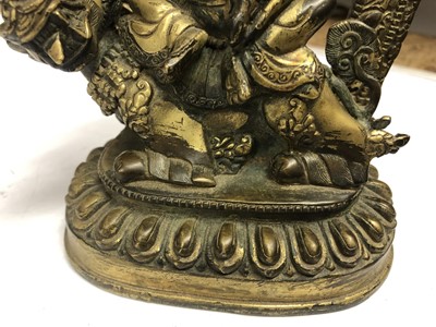 Lot 759 - A CHINESE BRONZE FIGURE OF VAISRAVANA.