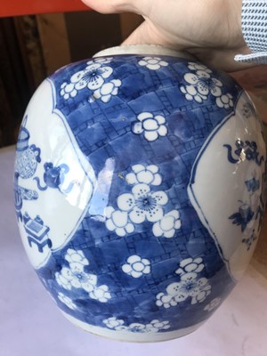 Lot 430 - TWO CHINESE BLUE AND WHITE JARS.