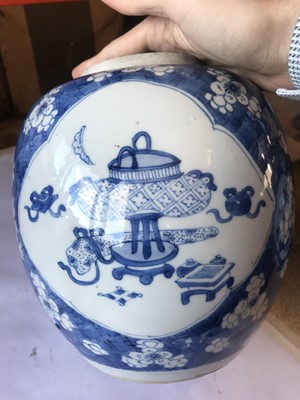 Lot 430 - TWO CHINESE BLUE AND WHITE JARS.