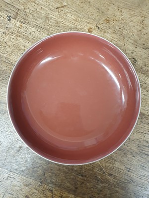 Lot 5 - A CHINESE COPPER RED-GLAZED DISH.