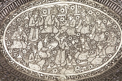 Lot 195 - An early 20th century Iranian (Persian) silver dish or nuts basket, Isfahan circa 1900-20