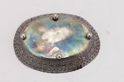 Lot 195 - An early 20th century Iranian (Persian) silver dish or nuts basket, Isfahan circa 1900-20