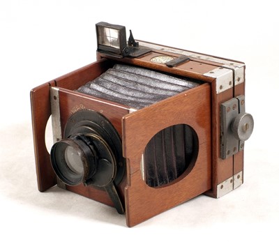 Lot 37 - A Shew XIT Folding Camera, Rare 3x3 inch Square Format
