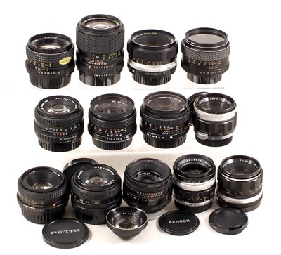 Lot 662 - A Group of Konica, Petri, Topcon & Other Prime Lenses