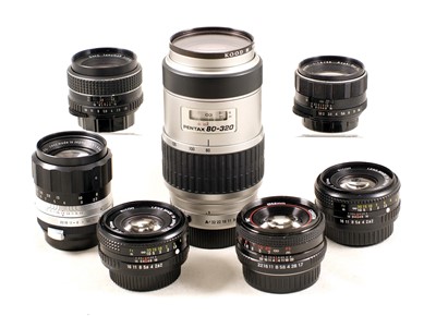 Lot 618 - Pentax 105mm f2.8 & Other Prime Lenses