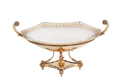 Lot 253 - A George V parcel gilt sterling silver centrepiece or dessert stand, London 1911 by Carrington and Co