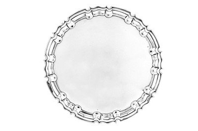 Lot 330 - An Edwardian sterling silver salver, London 1905 by William Hutton and Sons