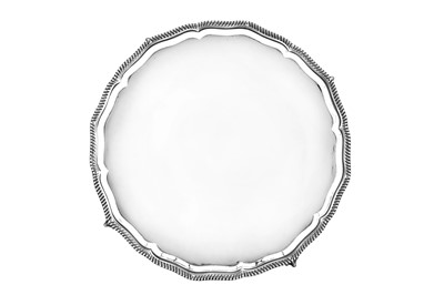 Lot 331 - A George V sterling silver salver, London 1913 by Goldsmiths and Silversmiths