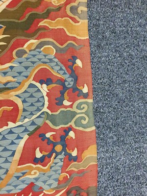 Lot 364 - A CHINESE KESI CHAIR COVER.