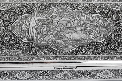 Lot 218 - A mid-20th century Iranian (Persian) silver cigarette box, Isfahan circa 1950 signed Lahiji